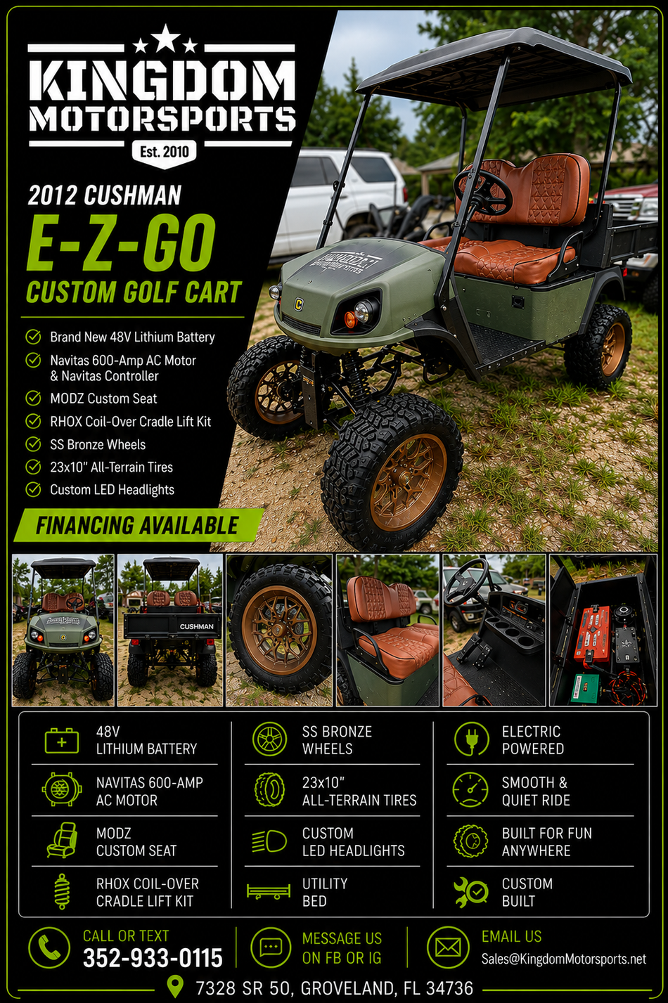2012 Cushman E-Z-GO Custom Golf Cart