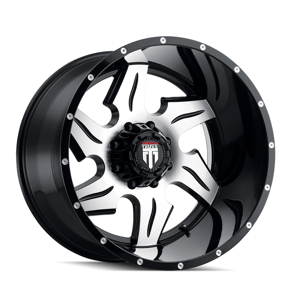 AT163-221452M AMERICAN TRUXX NINJA AT163 GLOSS BLACK MILLED 22X14 6-135 -76MM 87.1MM