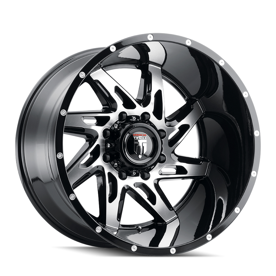 AT183-221497BM AMERICAN TRUXX SPYDER AT183 GLOSS BLACK MACHINED 22X14 8-180 -76MM 125.2MM