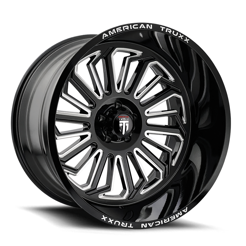 AMERICAN TRUXX BUTCHER AT1916 GLOSS BLACK MILLED 24X14 6-135 -76MM 87.1MM