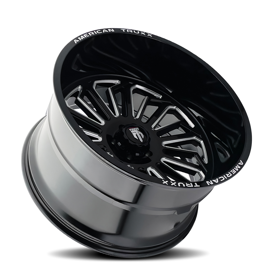 AMERICAN TRUXX BUTCHER AT1916 GLOSS BLACK MILLED 24X14 6-135 -76MM 87.1MM