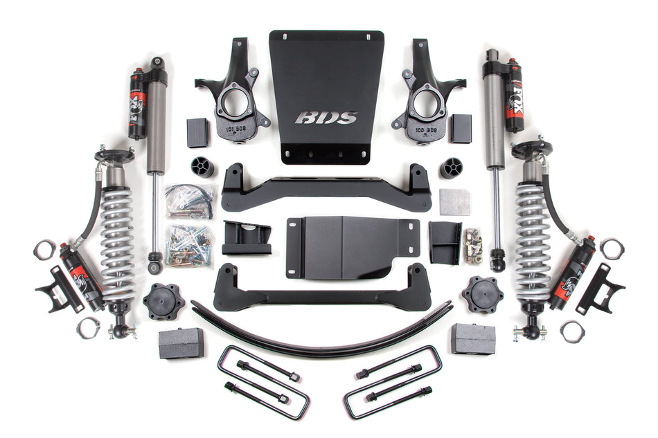 2007-2013 GM 1500 4wd 6 Inch Suspension Lift Kit 5.5 Inch Rear Leaf Spring 2.5 PES C/O Front 2.5 PES P/B Rear BDS Suspension