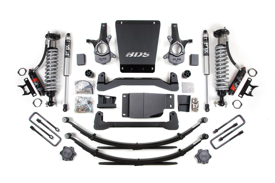 2007-2013 GM 1500 4wd 6 Inch Suspension Lift Kit 5.5 Inch Rear Block/AAL 2.5 PES C/O Front 2.0 IFP PS Rear BDS Supsension