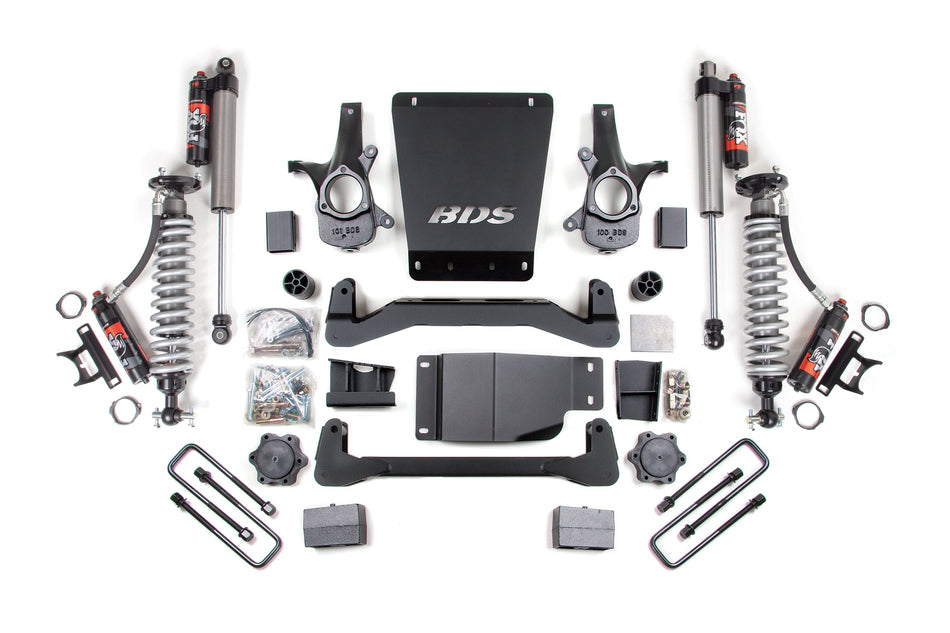 4 Inch Lift Kit FOX 2.5 Performance Elite 5 Inch Block Lift Coil-Over 07-13 Silverado/Sierra 1500 4WD BDS Suspension