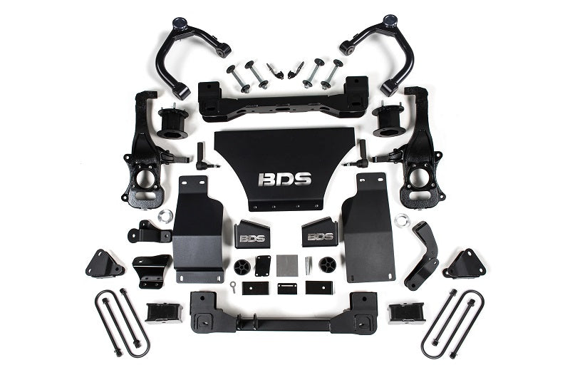25-Up Silverado/Sierra 1500 4WD 4 Inch Suspension Lift Kit w/ARC V8 Gas 3 Inch Rear Block Spacer Front BDS Suspension