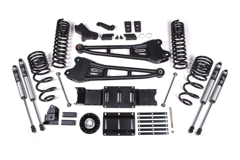 2025 Ram 2500 4WD (Diesel) 6 Inch Radius Arm Suspension Lift Kit, 4.5 Inch Rear Lift, Coil Spring - Fox 2.0 IFP PS Shocks BDS Suspension