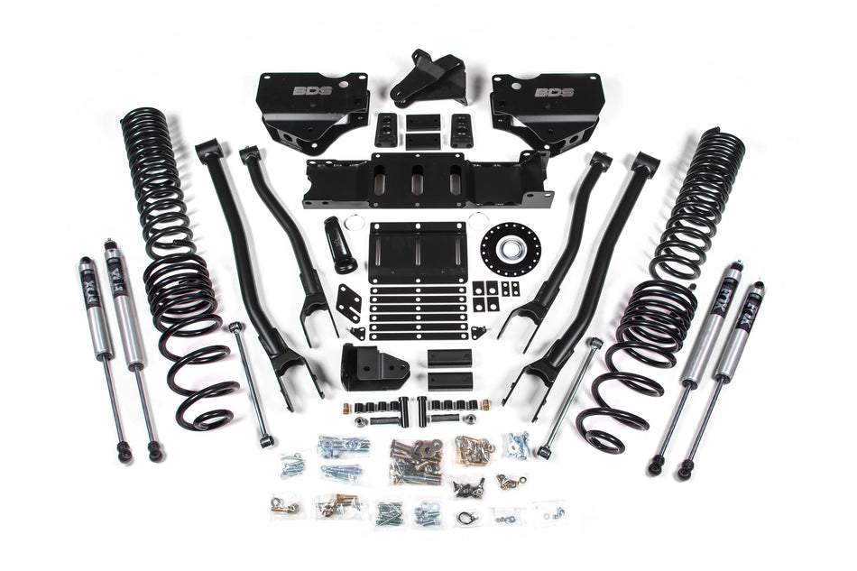 2025 Ram 2500 4WD (Diesel) 6 Inch 4-Link Suspension Lift Kit, 4.5 Inch Rear Lift, Coil Spring - Fox 2.0 IFP PS Shocks BDS Suspension