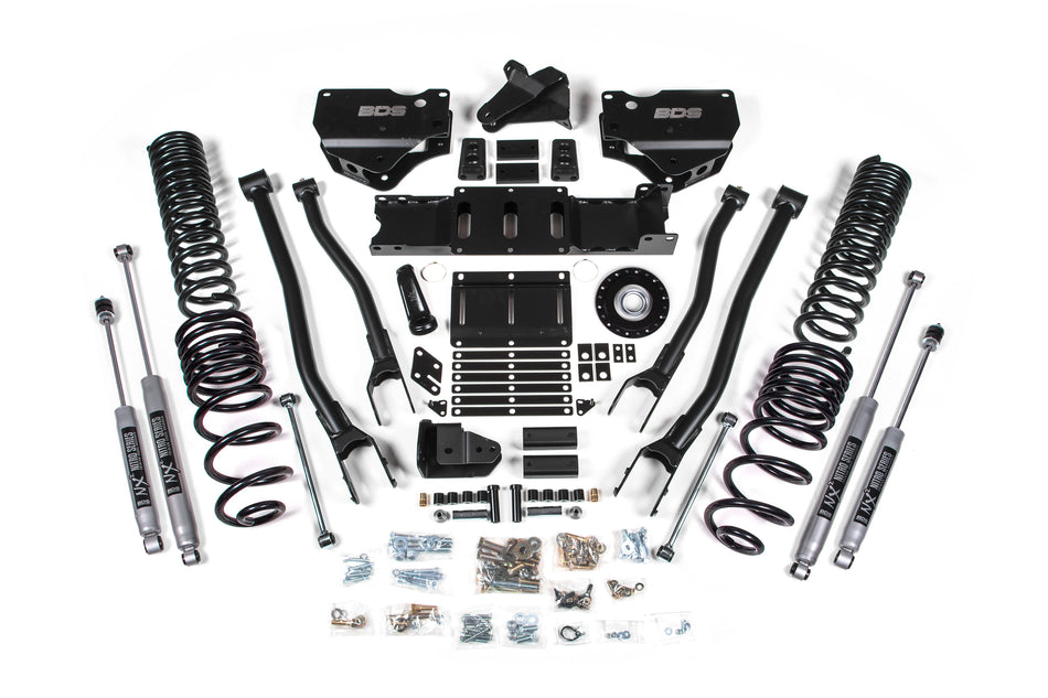 2025 Ram 2500 4WD (Diesel) 4 Inch 4-Link Suspension Lift Kit W/ Indexing Ring, 2.5 Inch Rear Lift, Coil Spring - NX2 Shocks BDS Suspension