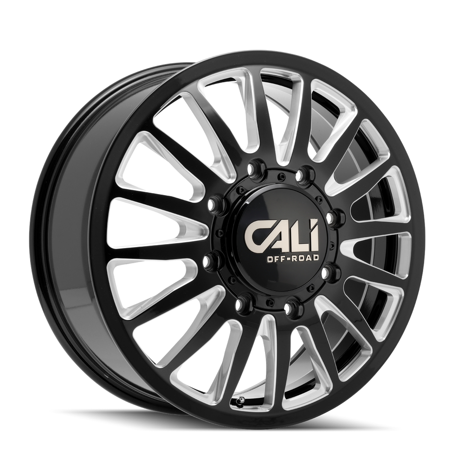 CALI OFF-ROAD SUMMIT DUALLY FRONT 9110 GLOSS BLACK/MILLED SPOKES 22X8.25 8-200 115MM 142MM