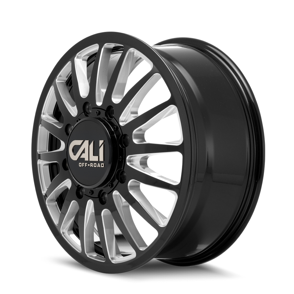 CALI OFF-ROAD SUMMIT DUALLY FRONT 9110 GLOSS BLACK/MILLED SPOKES 20X8.25 8-200 115MM 142MM