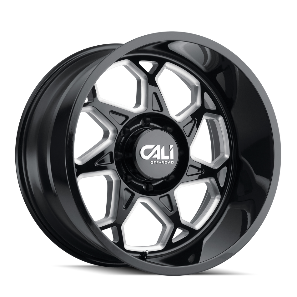 CALI OFF-ROAD SEVENFOLD 9111 GLOSS BLACK/MILLED SPOKES 20X12 6-139.7 -51MM 106MM