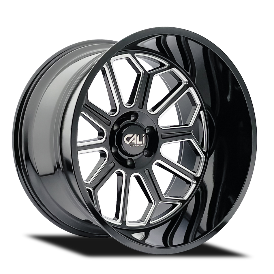 CALI OFF-ROAD AUBURN 9117 GLOSS BLACK/MILLED SPOKES 24X14 6-139.7 -76MM 106MM