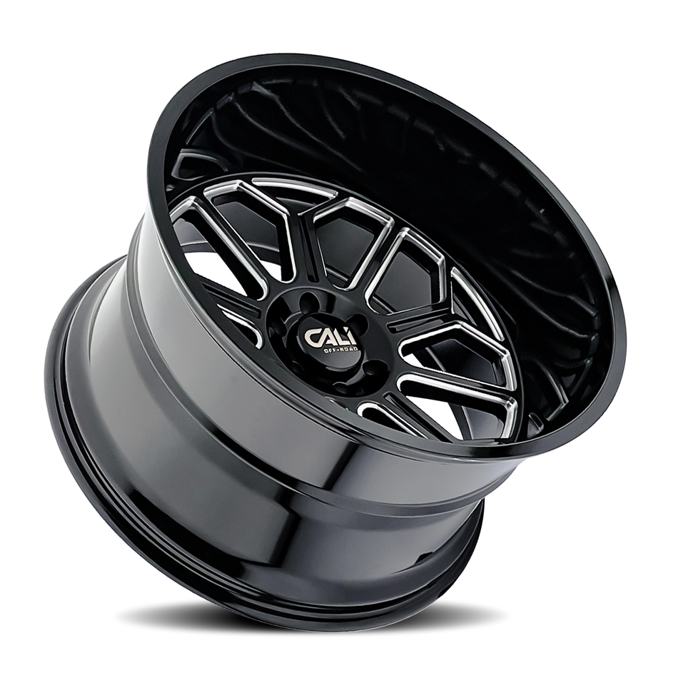 CALI OFF-ROAD AUBURN 9117 GLOSS BLACK/MILLED SPOKES 22X12 6-135 -51MM 87.1MM