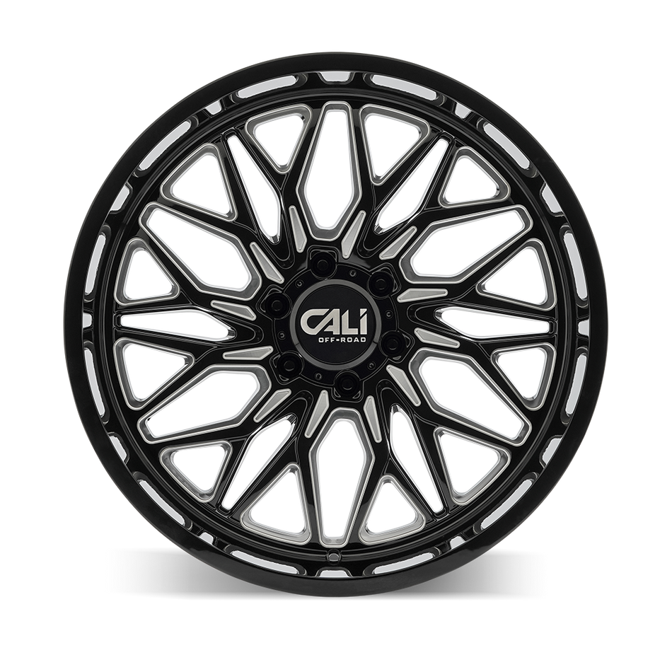 CALI OFF-ROAD CRUSHER 9118 GLOSS BLACK/MILLED SPOKES 20X10 8-180 -19MM 124.1MM
