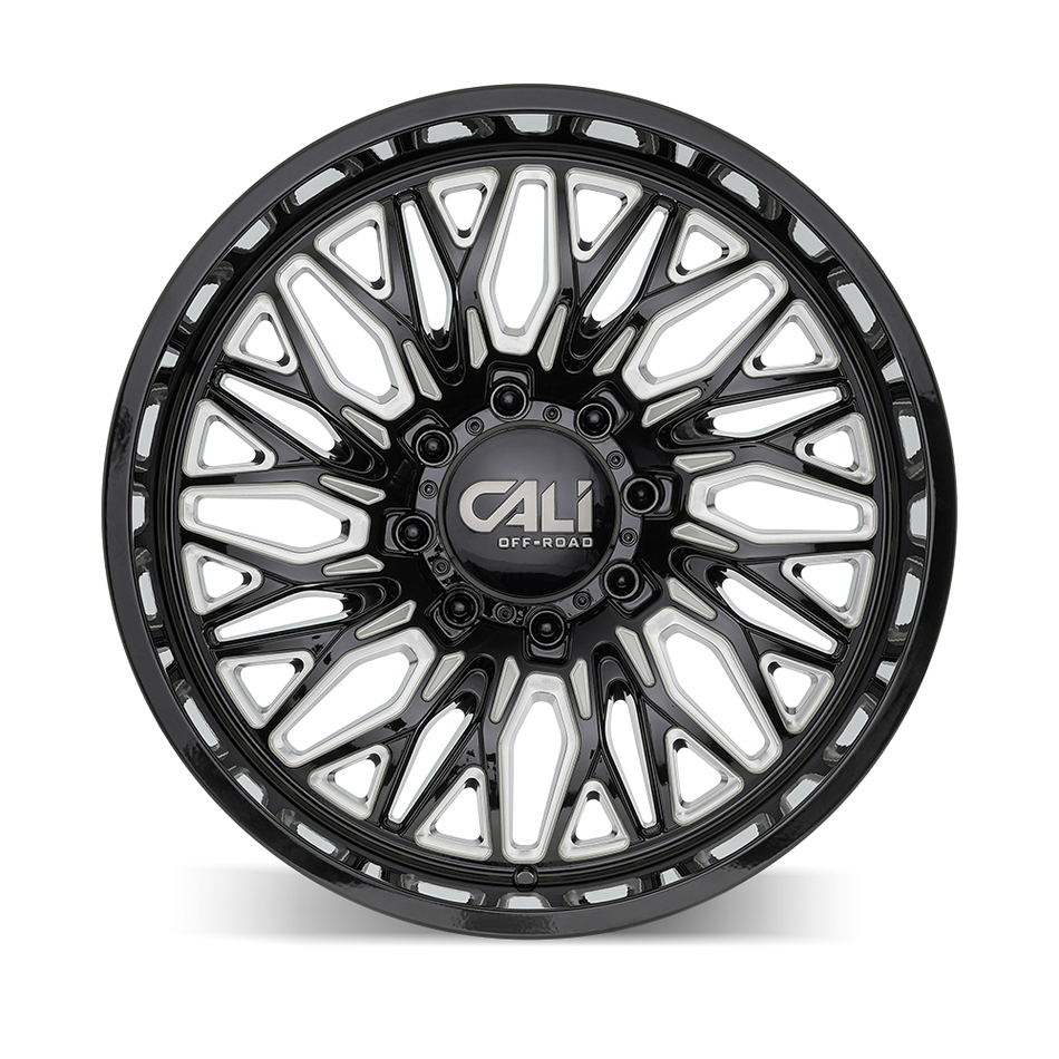 CALI OFF-ROAD CRUSHER 9118 GLOSS BLACK/MILLED SPOKES 22X10 8-165.1 -19MM 130.8MM