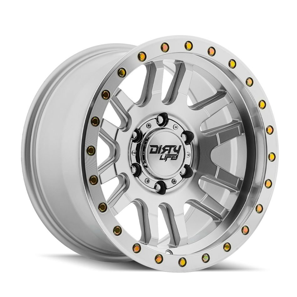 DIRTY LIFE  CANYON PRO 9309 MACHINED WITH SILVER WINDOW 17X9 5x127 -12MM 71.5MM