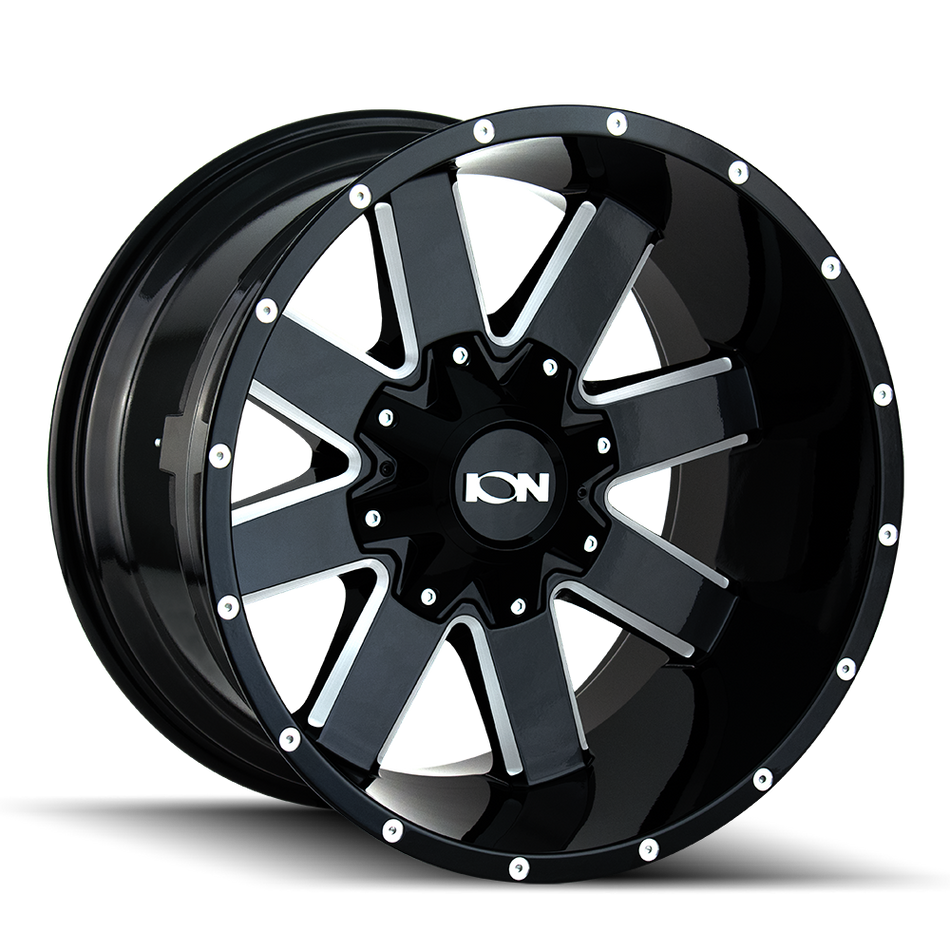 ION 141 GLOSS BLACK MILLED 20X9 8-165.1 0MM 130.8MM