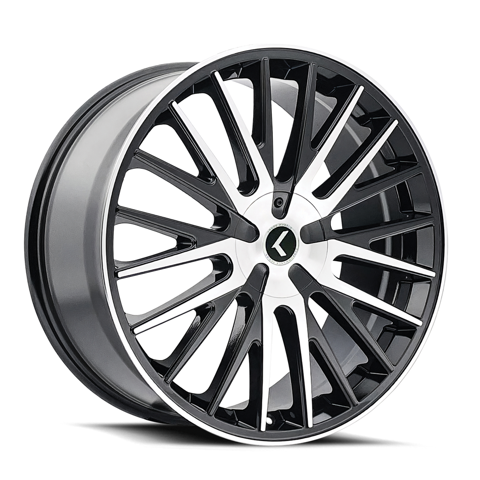 KRAZE DOUBLE DOWN KR185 BLACK MACHINED 22X8.5 5-112/5-114.3 38MM 73MM