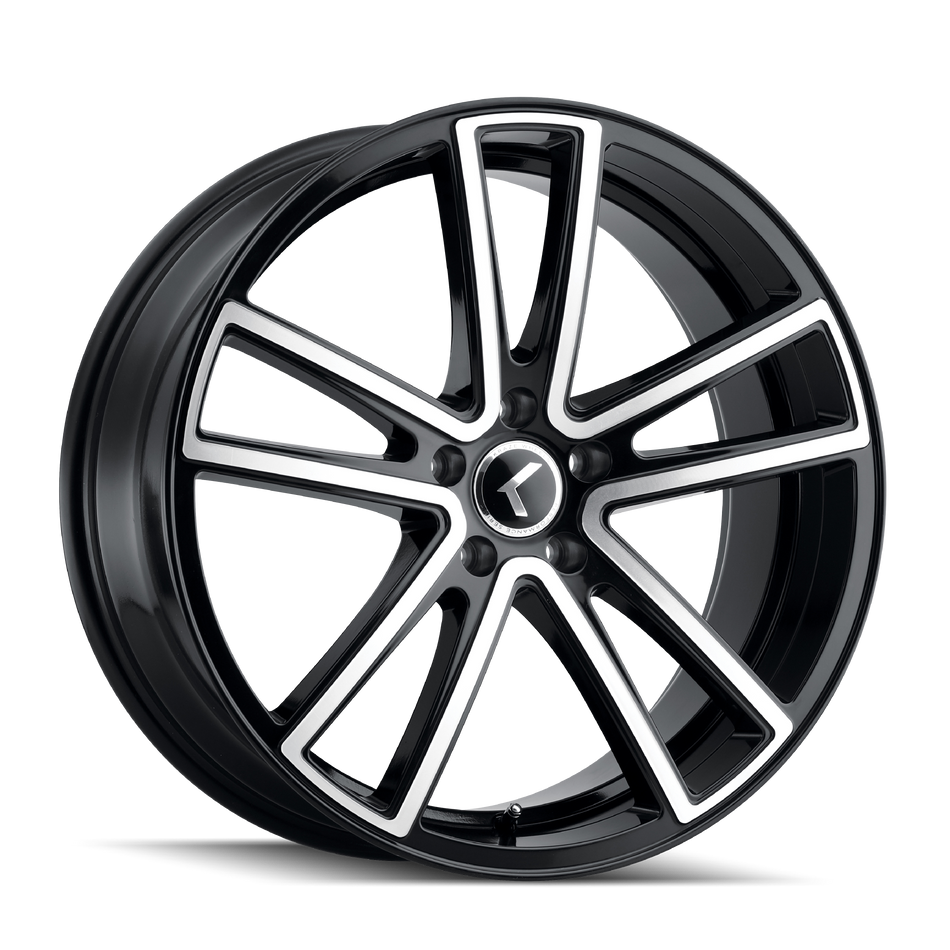 KRAZE LUSSO KR190 GLOSS BLACK MACHINED 22X8.5 5-115 38MM 72.62MM