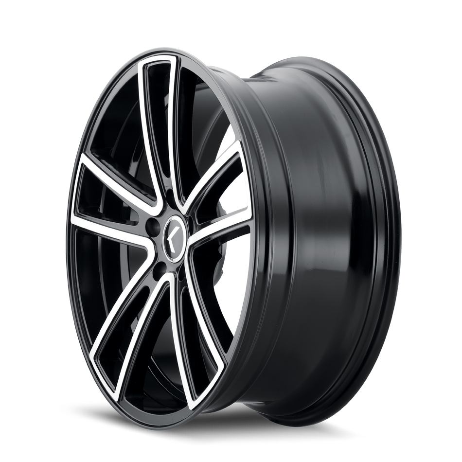 KRAZE LUSSO KR190 GLOSS BLACK MACHINED 22X8.5 5-112 38MM 66.56MM