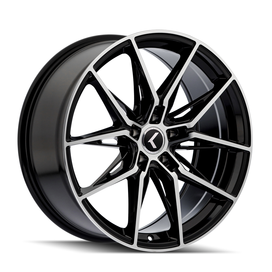 KRAZE EVOLVE KR196 GLOSS BLACK/MACHINED FACE 18X8.5 5-114.3 35MM 73.1MM
