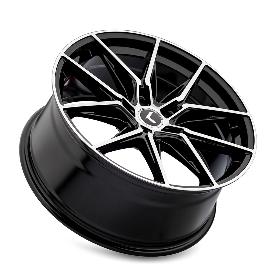 KRAZE EVOLVE KR196 GLOSS BLACK/MACHINED FACE 19X8.5 5-112 30MM 66.56MM