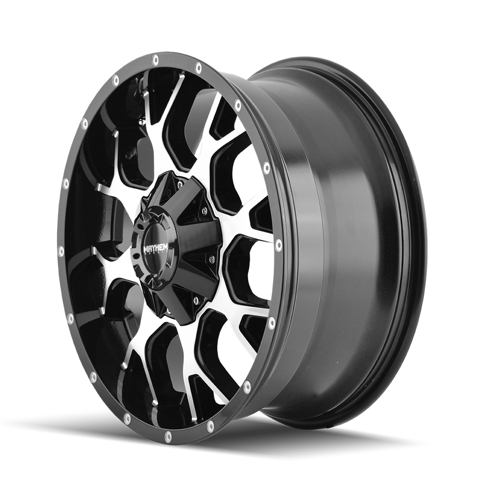 MAYHEM WARRIOR 8015 GLOSS BLACK MACHINED 18X9 6-135/6-139.7 -12MM 106MM