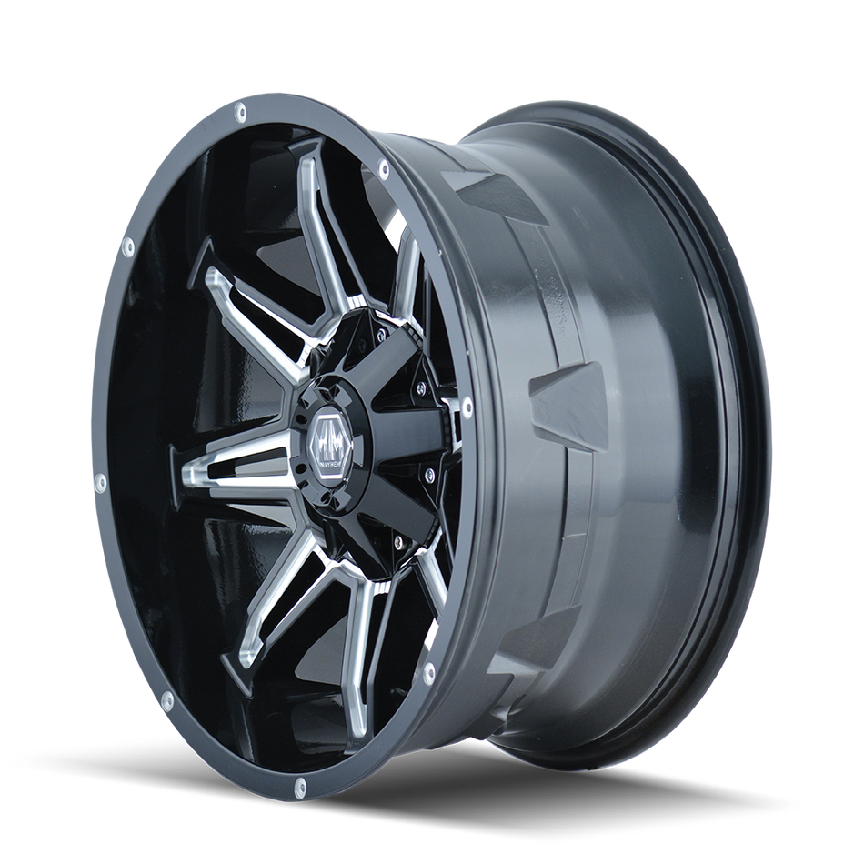 MAYHEM RAMPAGE 8090 GLOSS BLACK MILLED 20X9 8-180 0MM 124.1MM