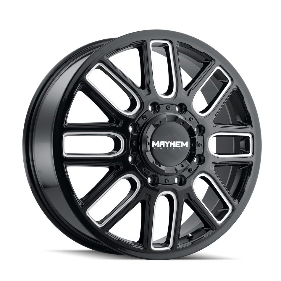 MAYHEM COGENT DUALLYFRONT  (8107D) GLOSS BLACK MILLED 20X8.25 FRONT 8-210 115MM 154.2MM