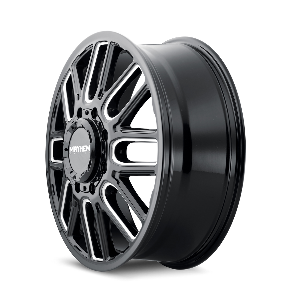 MAYHEM COGENT DUALLY FRONT  (8107D) GLOSS BLACK MILLED 20X8.25 FRONT 8-165.1 115MM 121.3MM