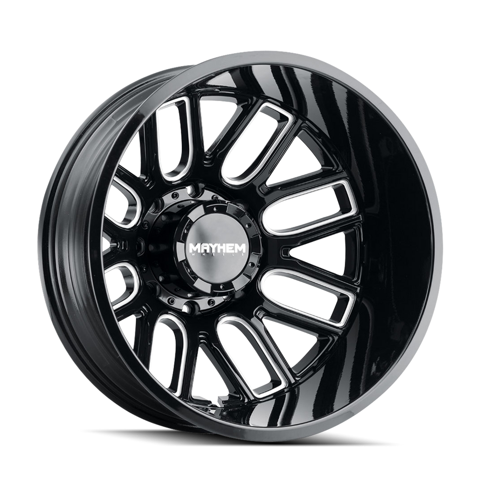 MAYHEM COGENT DUALLY (8107D) GLOSS BLACK MILLED 20X8.25 REAR 8-200 -192MM 142MM