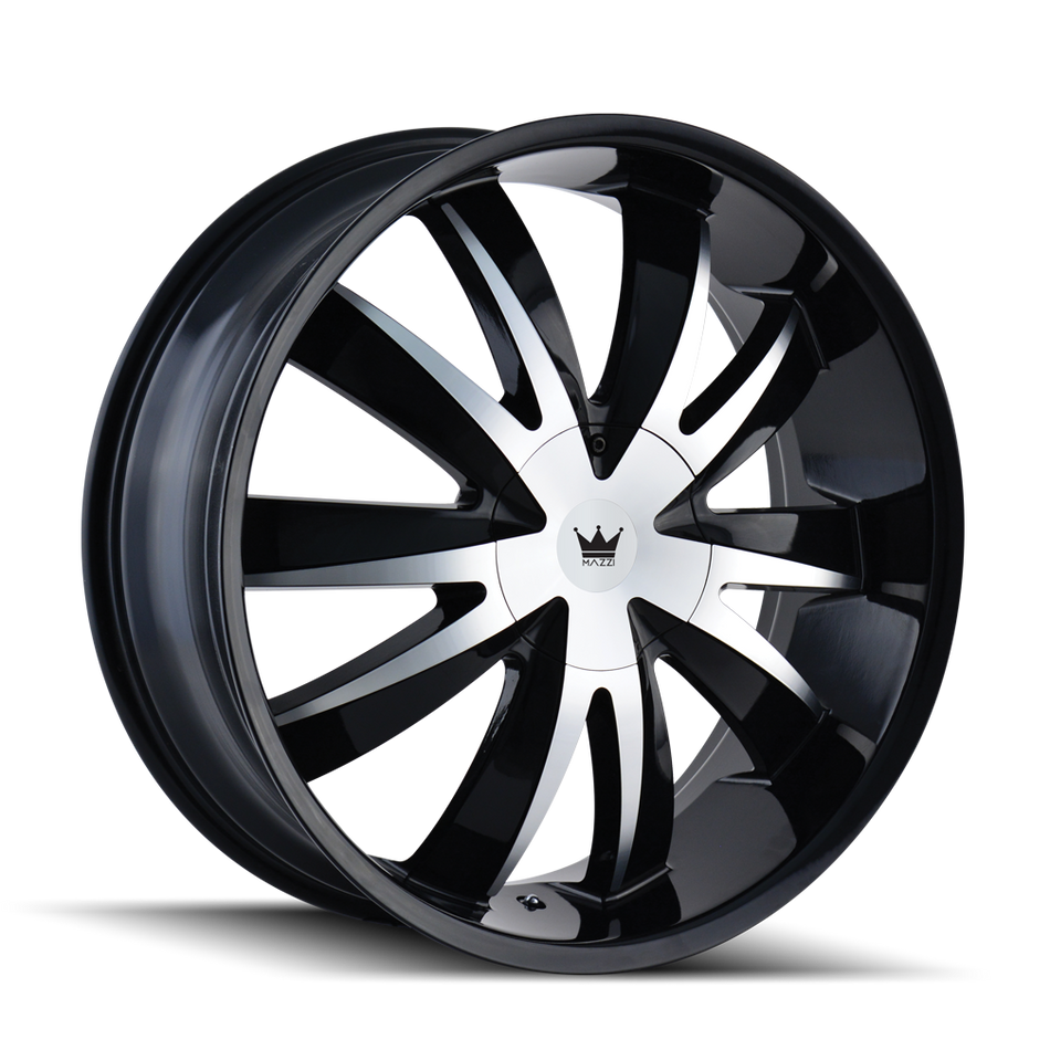 MAZZI EDGE 337 GLOSS BLACK MACHINED 22X8.5 5-112/5-120 35MM 72.56MM