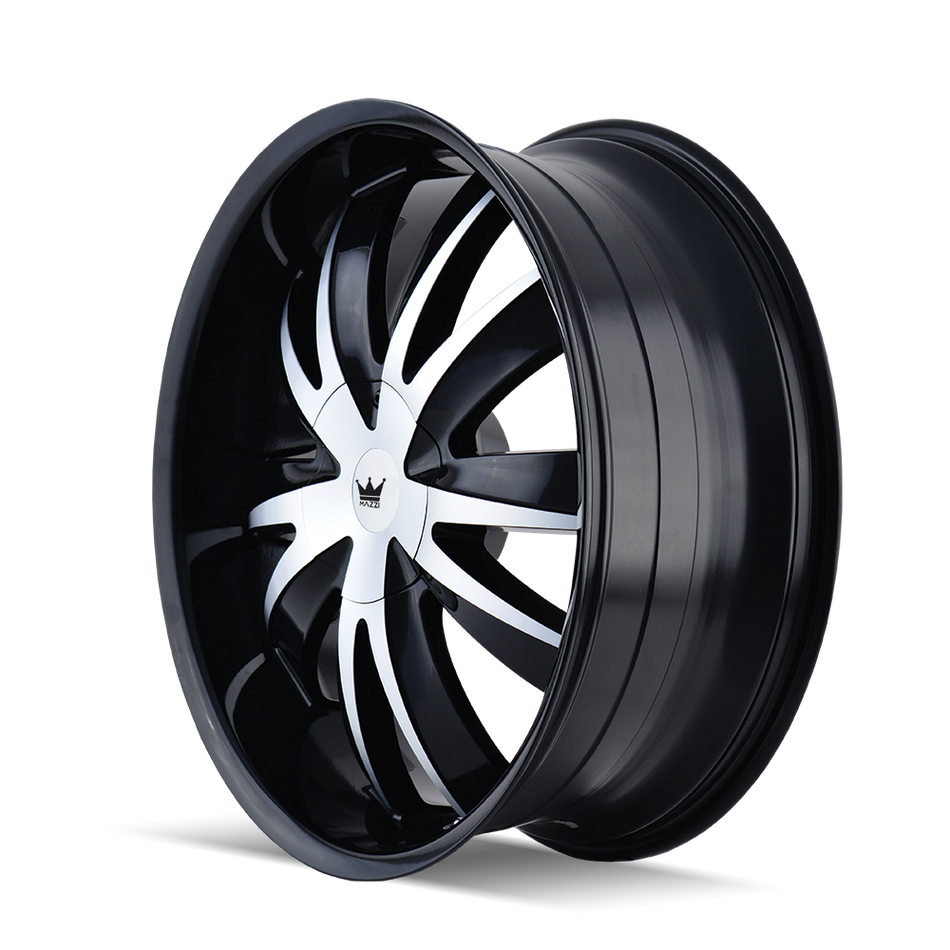 MAZZI EDGE 337 GLOSS BLACK MACHINED 22X8.5 5-112/5-120 35MM 72.56MM