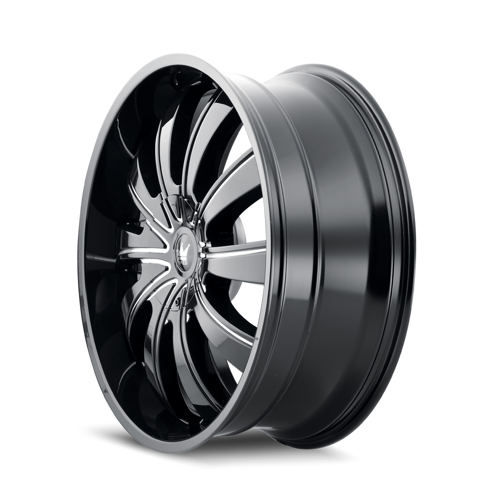 MAZZI ROLLA 374 GLOSS BLACK MILLED 24X9.5 5-127/5-139.7 18MM 87MM