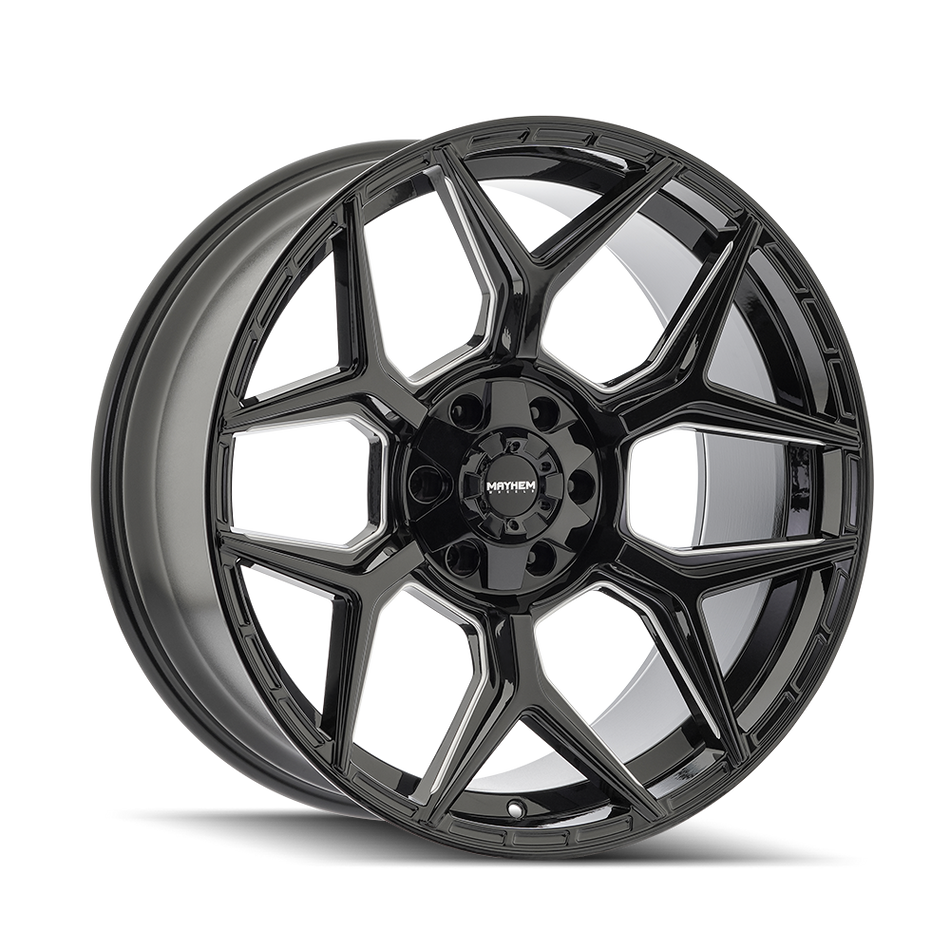 MAYHEM VANQUISH 8119 GLOSS BLACK MILLED 20X9 5-127/5-139.7 0MM 78.1MM