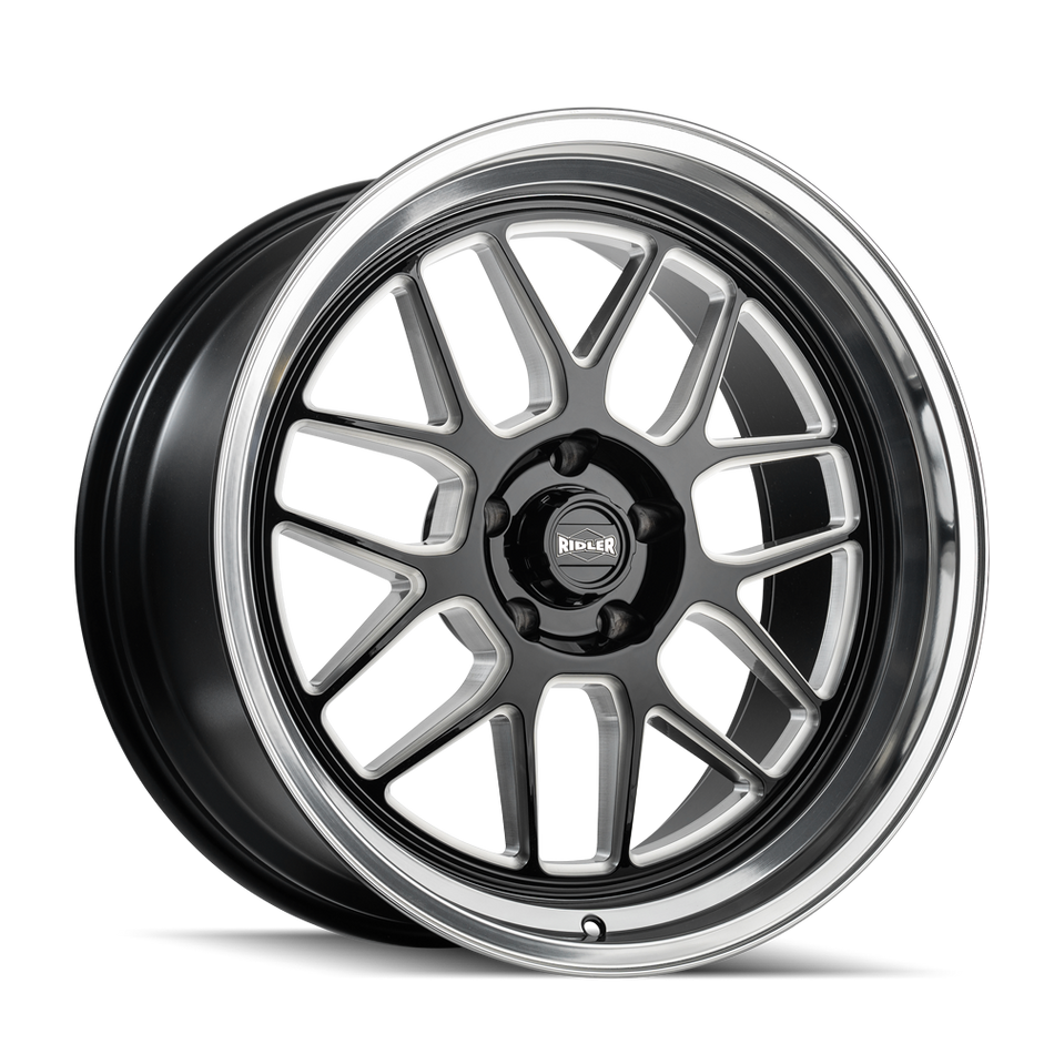 RIDLER 611 611 GLOSS BLACK/MILLED WITH DIAMOND CUT LIP 17X8 5-114.3 0MM 83.82MM