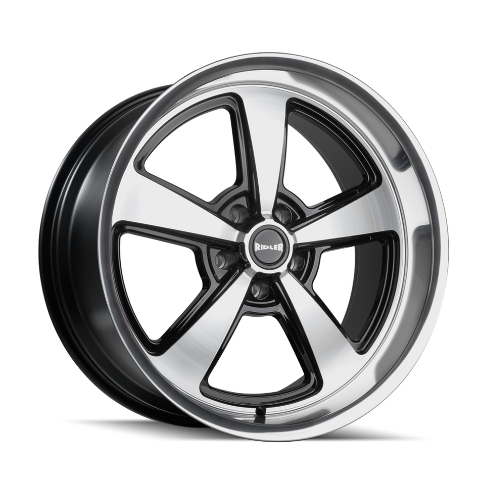 RIDLER 652 652 GLOSS BLACK WITH DIAMOND CUT FACE & LIP 17X8 5-120.65 0MM 83.82MM