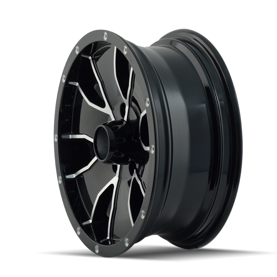 TRAILER WHEELS 14 GLOSS BLACK MACHINED 14X6 5-114.3 0MM 83.82MM