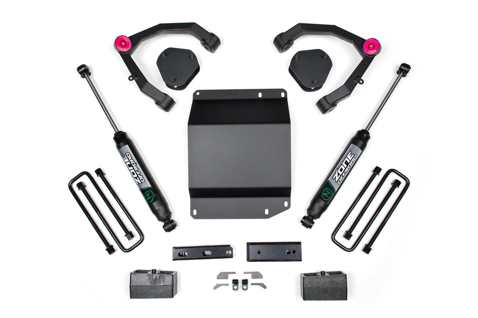 07-13 Silverado/Sierra 1500 4WD 3.5 Inch UCA Lift Kit With Nitro Shocks Zone Offroad