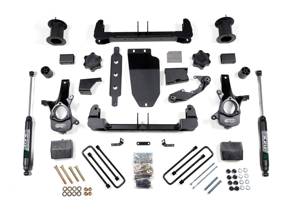14-18 Silverado/Sierra 1500 4WD 6.5 Inch Lift Kit With Replacement Strut Alum/Stamped Arms With Rear Fox Shocks and Front Nitro Shocks Zone Offroad