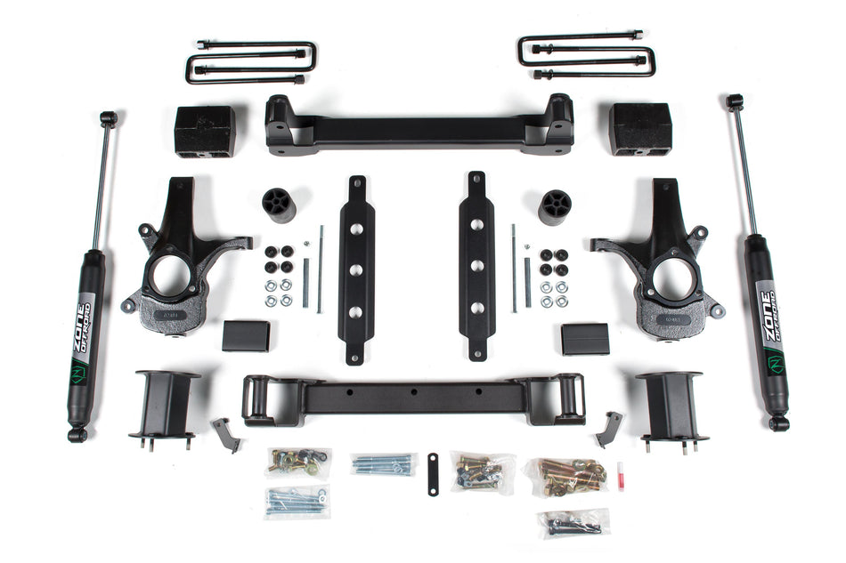 14-18 Silverado/Sierra 1500 2WD 6.5 Inch Lift Kit With Replacement Strut Cast Steel Arms With Rear Fox Shocks and Front Nitro Shocks Zone Offroad