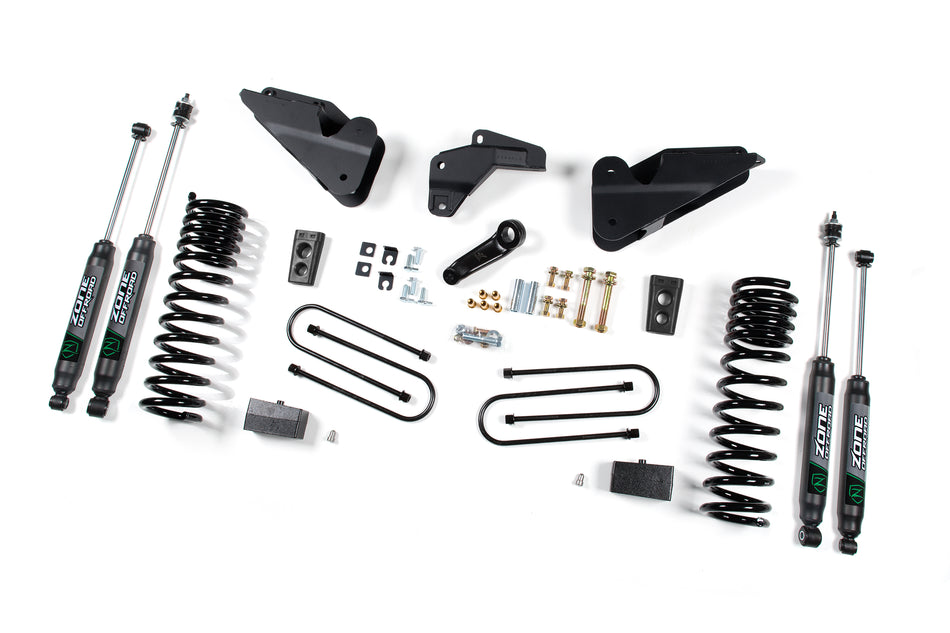 13-18 RAM 3500 4.5 Inch Lift Kit 2 Inch Rear Block With Nitro Shocks Zone Offroad