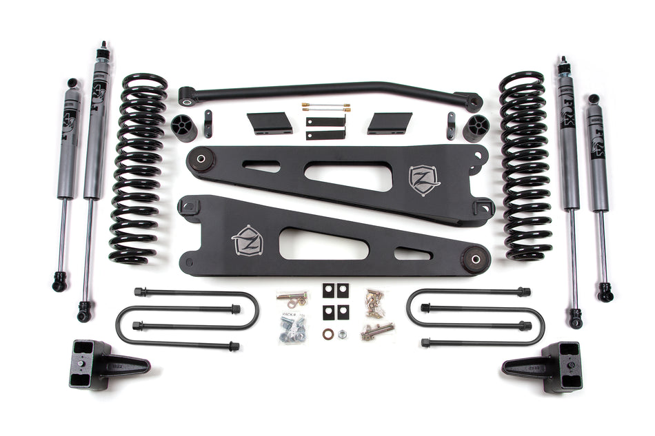 08-10 Ford F-250/F-350 Super Duty 4 Inch Radius Arm Lift Kit Gas Fox Adventure Shocks Zone Offroad