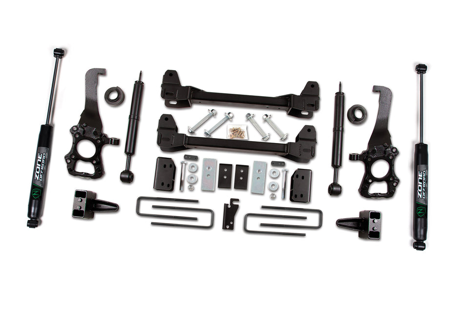 09-13 Ford F-150 2WD 6 Inch Kit 4 Inch Rear Block With Fox Shocks Zone Offroad