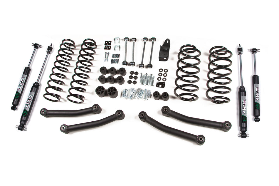 03-06  Jeep Wrangler TJ 4 Inch Coil Spring Lift Kit With Nitro Shocks Zone Offroad