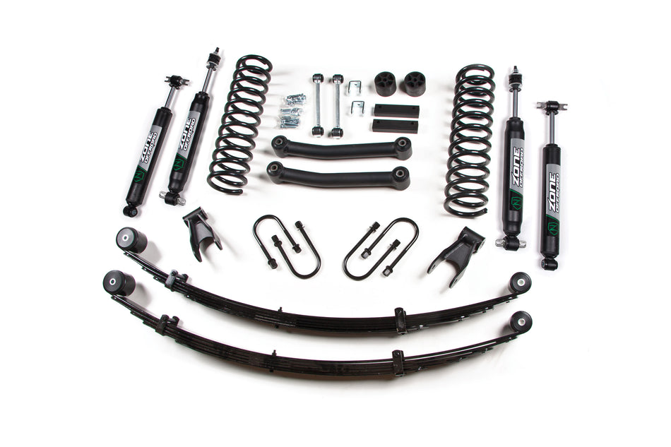 84-01 Jeep Cherokee XJ 4.5 Inch Lift Kit With Rear Springs Dana 35 Fox Shocks Zone Offroad