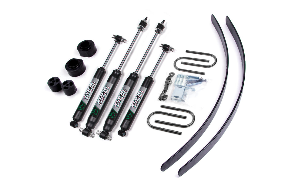 84-01 Jeep Cherokee XJ 2 Inch Lift Kit With Dana 35 Axle Fox Shocks Zone Offroad