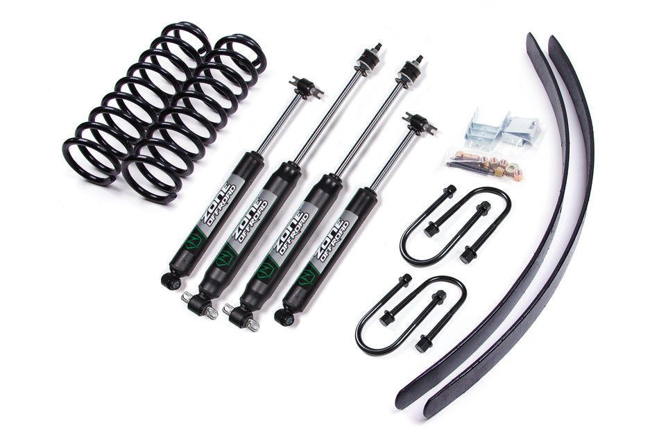 84-01 Jeep Cherokee XJ 3 Inch Coil Spring Lift Kit With Dana 35 Axle Fox Shocks Zone Offroad