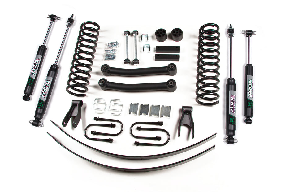 84-01 Jeep Cherokee XJ 4.5 Inch Coil Spring Lift Kit With Dana 35 Axle Fox Shocks Zone Offroad
